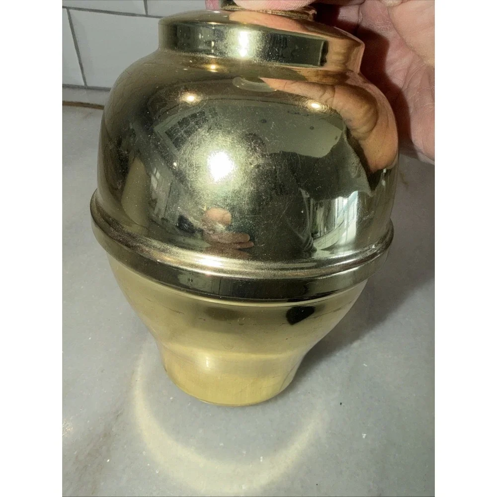 Adorable‎ Mini Brass Urn Style Bedside/desk/table Lamp With Cream Shade AS0002